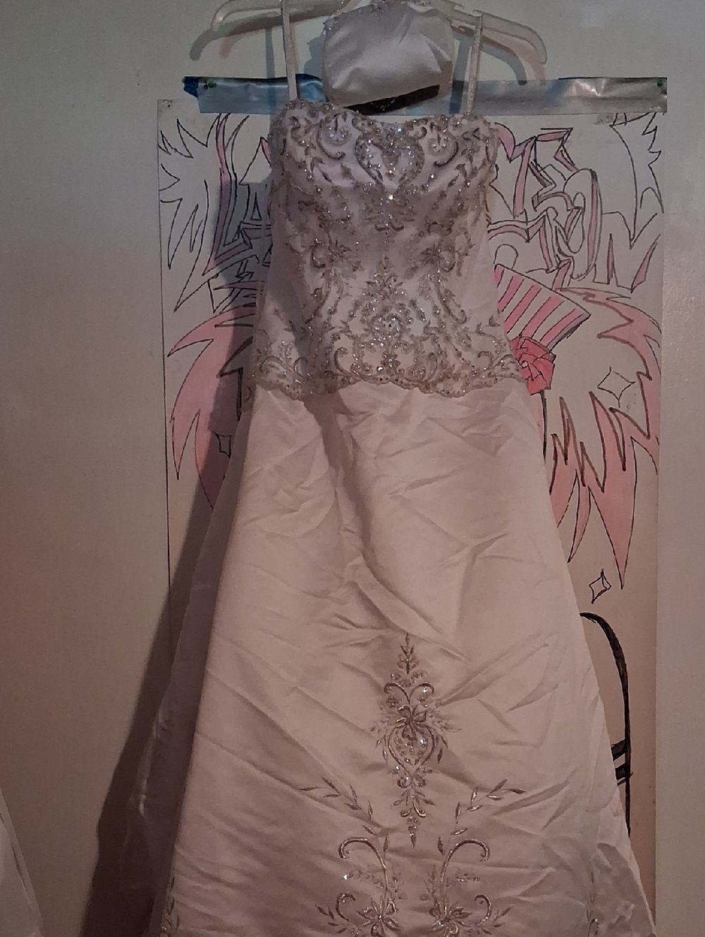 Mary's Bridal White Strapless Beaded A-Line Wedding Dress